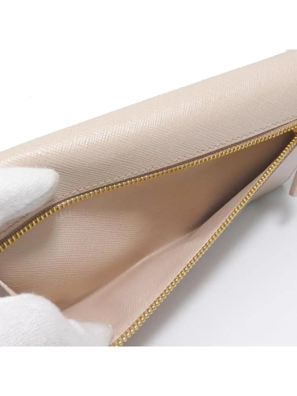 Auth Prada Bifold Long Wallet Light #280413P25B